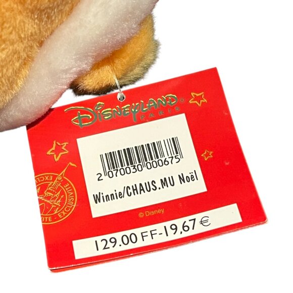 Disneyland Paris Winnie The Pooh Christmas Plush Bear In Santa Outfit With Scarf - Picture 4 of 4